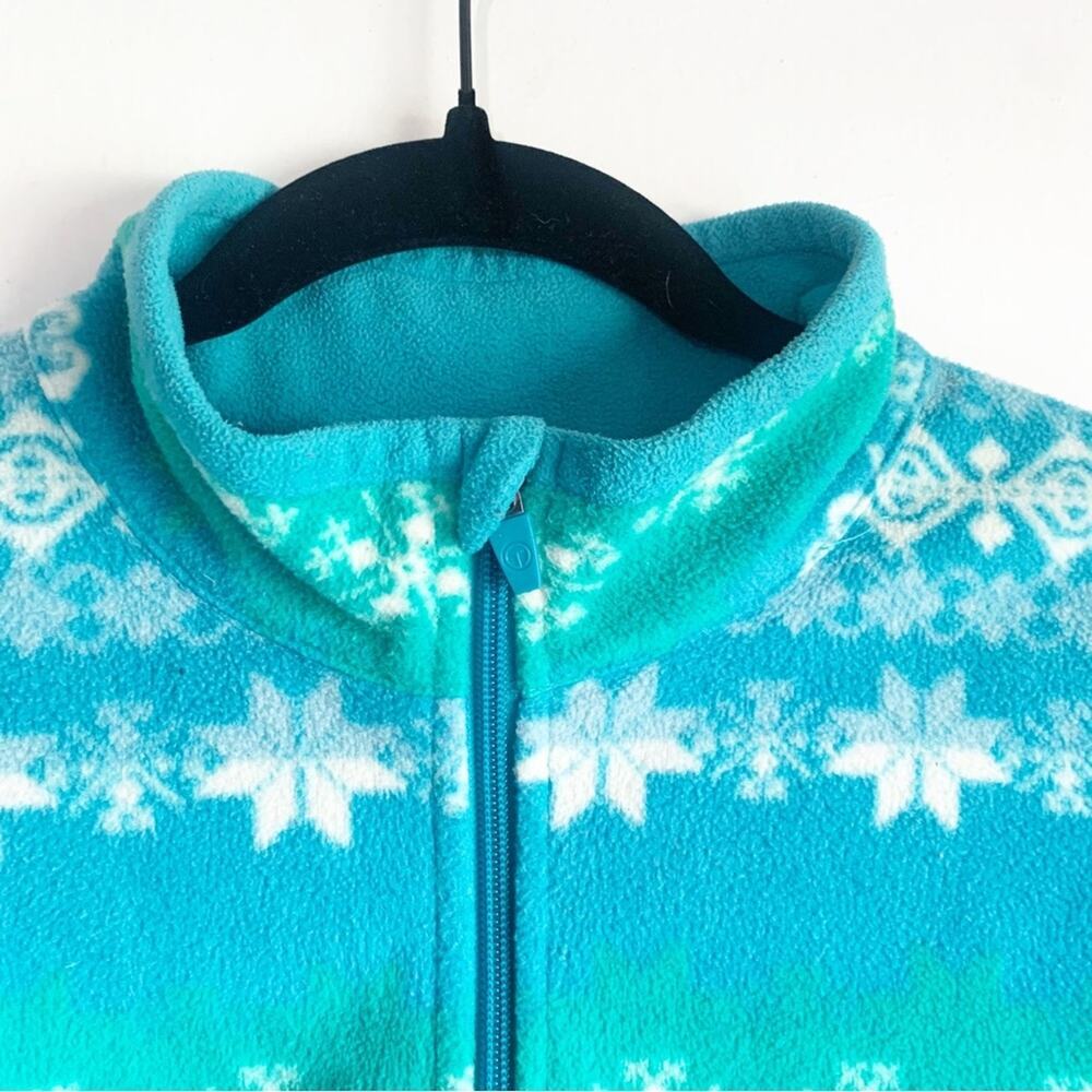 T By Talbots Colorful Snowflake Zip Front Long Sl… - image 2